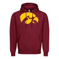 Burgundy university of iowa athletics teams gear Zipper Hoodie - linhVisuals