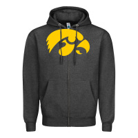 Charcoal Heather university of iowa athletics teams gear Zipper Hoodie - linhVisuals