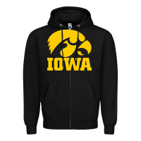 Black university of iowa athletics teams gear Zipper Hoodie - linhVisuals