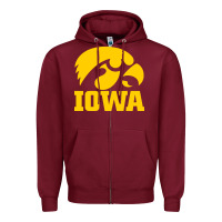 Burgundy university of iowa athletics teams gear Zipper Hoodie - linhVisuals