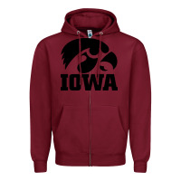 Burgundy university of iowa athletics teams gear Zipper Hoodie - linhVisuals