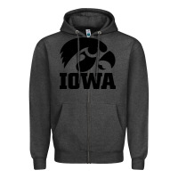 Charcoal Heather university of iowa athletics teams gear Zipper Hoodie - linhVisuals