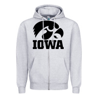 Heather Grey university of iowa athletics teams gear Zipper Hoodie - linhVisuals