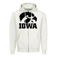 Oatmeal Heather university of iowa athletics teams gear Zipper Hoodie - linhVisuals