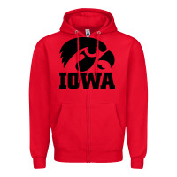 Red university of iowa athletics teams gear Zipper Hoodie - linhVisuals