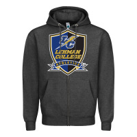 Charcoal Heather lehman college lightning Zipper Hoodie - linhVisuals