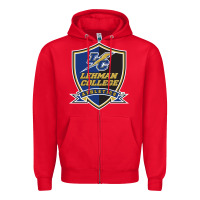 Red lehman college lightning Zipper Hoodie - linhVisuals