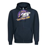 Navy nazareth college golden Zipper Hoodie - linhVisuals