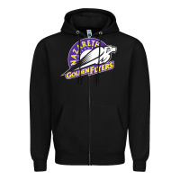 Black nazareth college golden Zipper Hoodie - linhVisuals