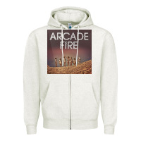 Oatmeal Heather #arcade fire everything now tour 2022 Zipper Hoodie - linhVisuals