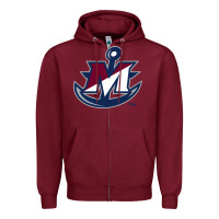 Burgundy suny maritime college Zipper Hoodie - linhVisuals
