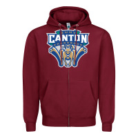 Burgundy suny canton Zipper Hoodie - linhVisuals