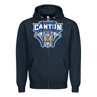 Navy suny canton Zipper Hoodie - linhVisuals