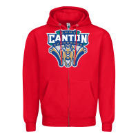 Red suny canton Zipper Hoodie - linhVisuals