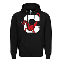 Black suny cortland red dragons Zipper Hoodie - linhVisuals