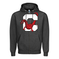 Charcoal Heather suny cortland red dragons Zipper Hoodie - linhVisuals