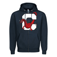 Navy suny cortland red dragons Zipper Hoodie - linhVisuals