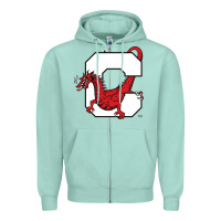 Seafoam suny cortland red dragons Zipper Hoodie - linhVisuals