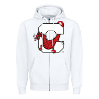 White suny cortland red dragons Zipper Hoodie - linhVisuals