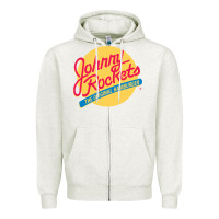 Oatmeal Heather johnny rockets Zipper Hoodie - linhVisuals