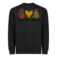 Black peace love christmas Heavyweight Sweatshirt - JahusDesignShop