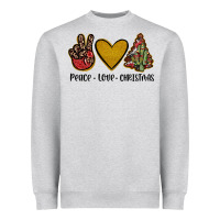 Heather Grey peace love christmas Heavyweight Sweatshirt - JahusDesignShop