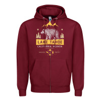 Burgundy womens lake tahoe national park california nevada vintage bear men v n Zipper Hoodie - linhVisuals