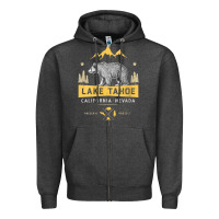 Charcoal Heather womens lake tahoe national park california nevada vintage bear men v n Zipper Hoodie - linhVisuals