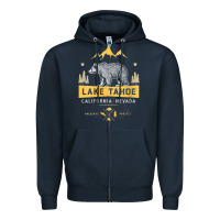 Navy womens lake tahoe national park california nevada vintage bear men v n Zipper Hoodie - linhVisuals