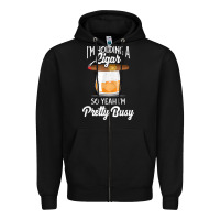 Black cigar smoking tshirt smoking whiskey drinking dad tee gift Zipper Hoodie - linhVisuals