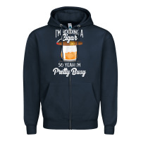 Navy cigar smoking tshirt smoking whiskey drinking dad tee gift Zipper Hoodie - linhVisuals