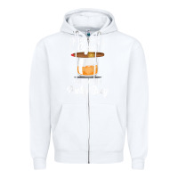White cigar smoking tshirt smoking whiskey drinking dad tee gift Zipper Hoodie - linhVisuals