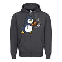 Smoke penguin playing violin animal Zipper Hoodie - linhVisuals