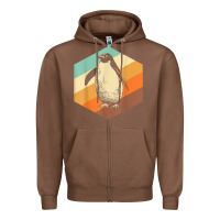 Chestnut penguin retro vintage style penguin Zipper Hoodie - linhVisuals