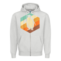 Dove Grey penguin retro vintage style penguin Zipper Hoodie - linhVisuals