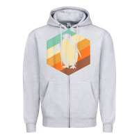 Heather Grey penguin retro vintage style penguin Zipper Hoodie - linhVisuals
