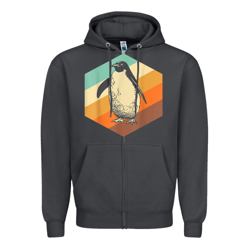 Penguin Retro Vintage Style Penguin Zipper Hoodie by linhVisuals | Teevron