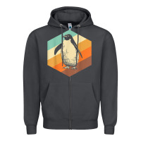 Smoke penguin retro vintage style penguin Zipper Hoodie - linhVisuals