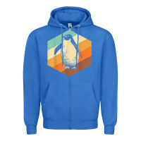 True Royal penguin retro vintage style penguin Zipper Hoodie - linhVisuals