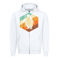 White penguin retro vintage style penguin Zipper Hoodie - linhVisuals
