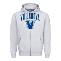Heather Grey villanova university Zipper Hoodie - linhVisuals