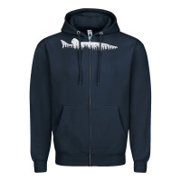Navy musky pine forest fishing angler Zipper Hoodie - linhVisuals
