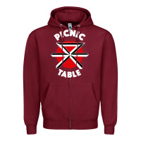 Burgundy picnic table parody Zipper Hoodie - linhVisuals