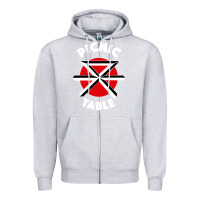 Heather Grey picnic table parody Zipper Hoodie - linhVisuals