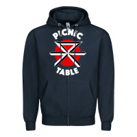 Navy picnic table parody Zipper Hoodie - linhVisuals