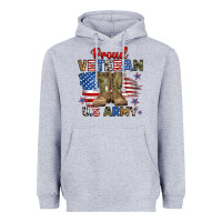 Heather Grey proud veteran u.s army Heavyweight Hoodie - RanaPortraitStore
