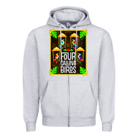 Heather Grey four calling birds Zipper Hoodie - linhVisuals