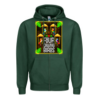 Sports Green four calling birds Zipper Hoodie - linhVisuals