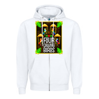 White four calling birds Zipper Hoodie - linhVisuals