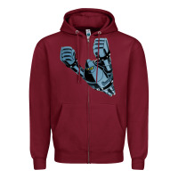 Burgundy gigantor tetsujin Zipper Hoodie - linhVisuals